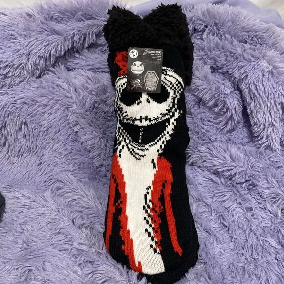 Disney Nightmare Before Christmas Holiday Womens Slipper Socks Size 4-10 New NWT - Picture 1 of 7